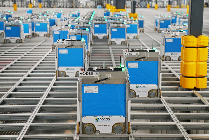 Công nghệ của Ocado tại một trung tâm phân phối của Kroger ở Mỹ