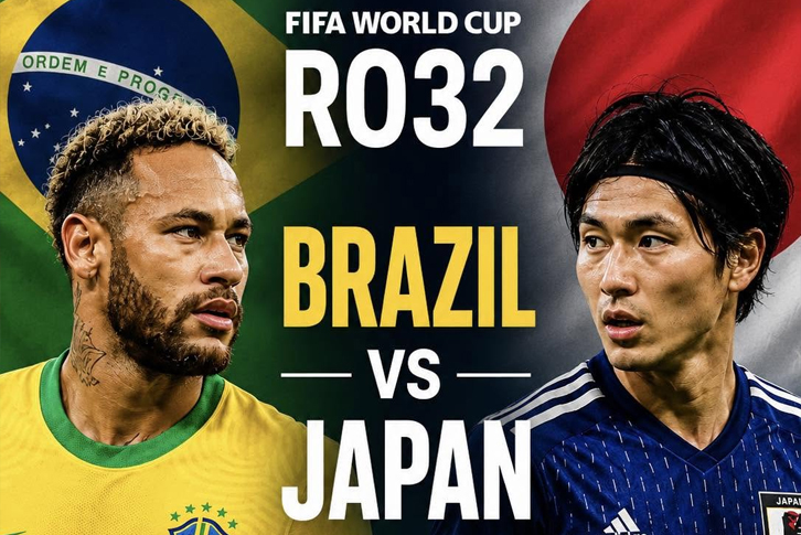Brazil là đối thủ trực tiếp của Nhật Bản tại vòng knock-out World Cup 2026