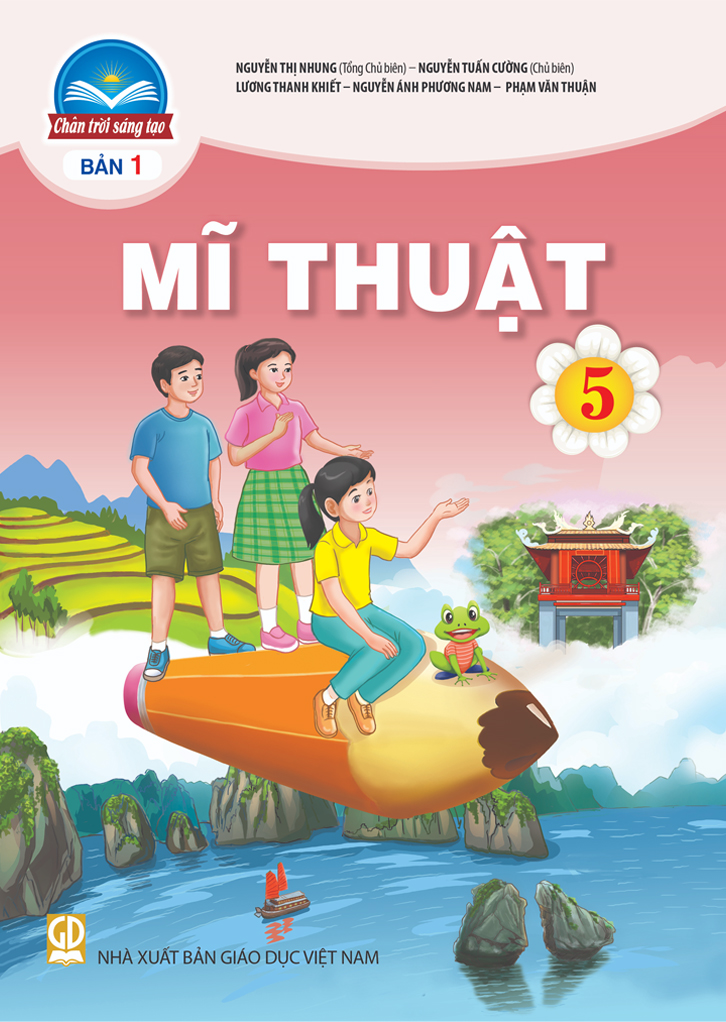 Học sinh tiểu học sử dụng sách mĩ thuật lớp 5 Chân Trời Sáng Tạo
