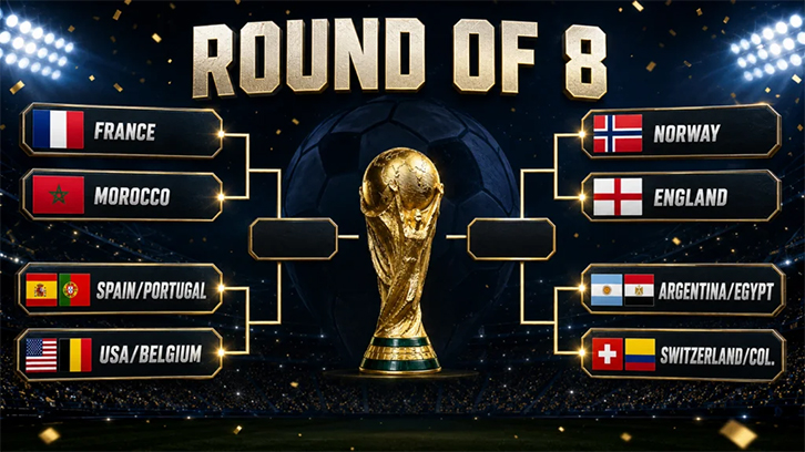 Đội tuyển nào vào vòng tứ kết World Cup 2026?
